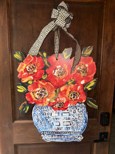 Load image into Gallery viewer, Designer Red Poppies in Ginger Jar Door Hanger