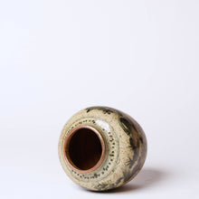 Load image into Gallery viewer, Rustic Porcelain Crane and Deer Small Round Vase