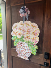 Load image into Gallery viewer, Designer Hydrangeas Ginger Jar Door Hanger