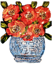 Load image into Gallery viewer, Designer Red Poppies in Ginger Jar Door Hanger
