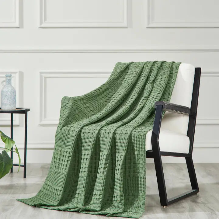 Olive Green Throw Blanket