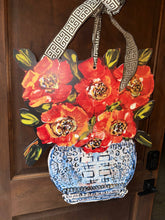 Load image into Gallery viewer, Designer Red Poppies in Ginger Jar Door Hanger
