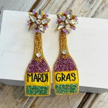 Mardi Gras Bottle Earrings