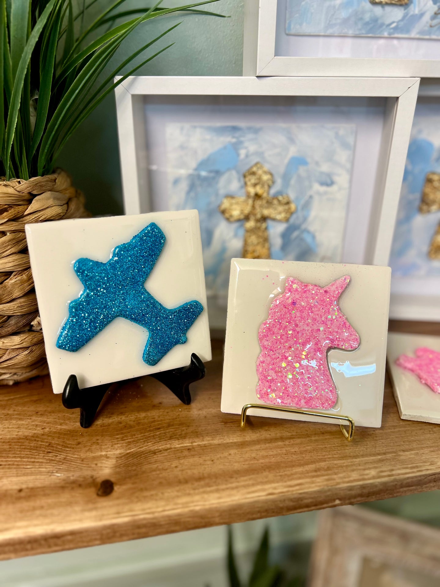 Glitter Unicorn on Tile