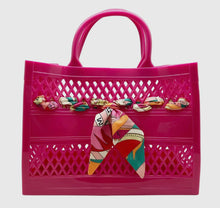 Load image into Gallery viewer, The Soleil Cutout Jelly Tote with Scarf
