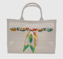 Load image into Gallery viewer, The Soleil Cutout Jelly Tote with Scarf
