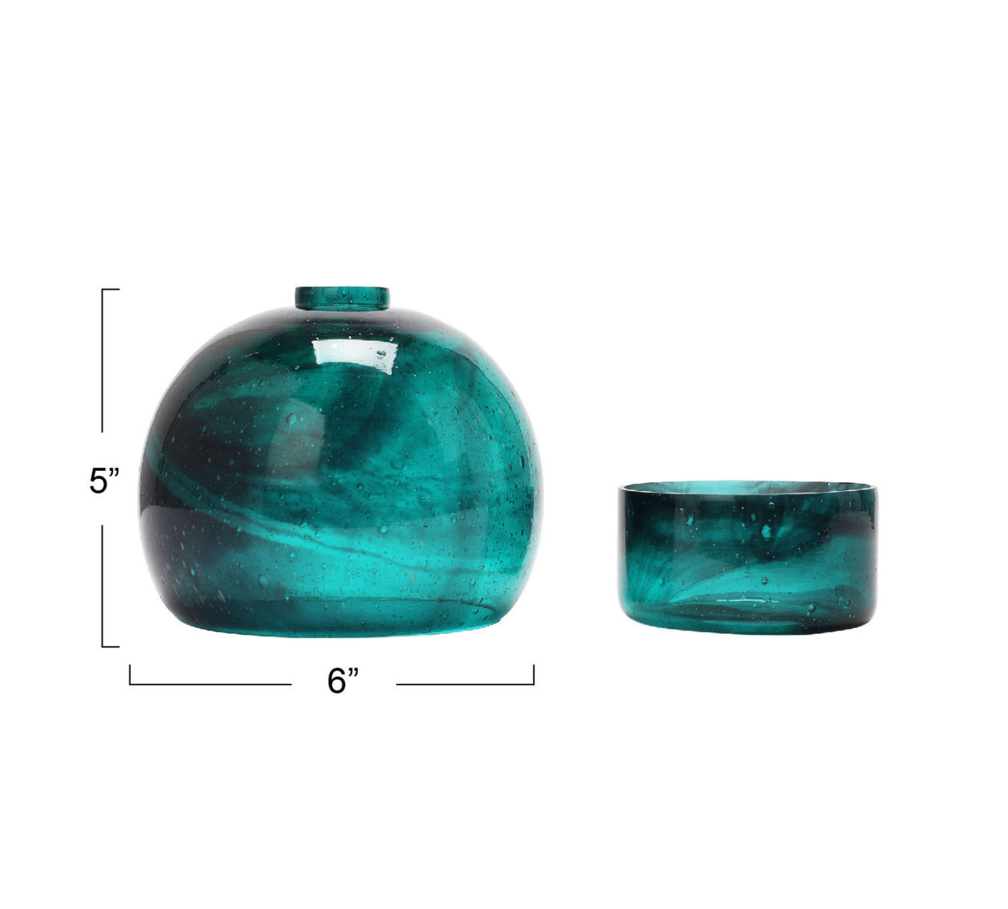 Set of 2 Round Glass Tealight Holder