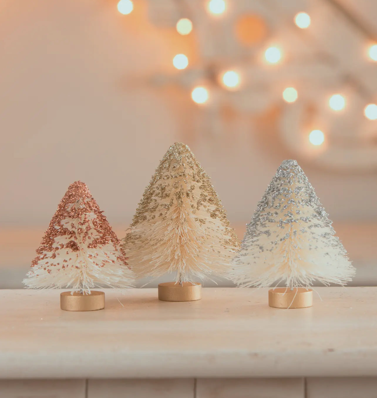 Mini Metallic Bottle Brish Trees