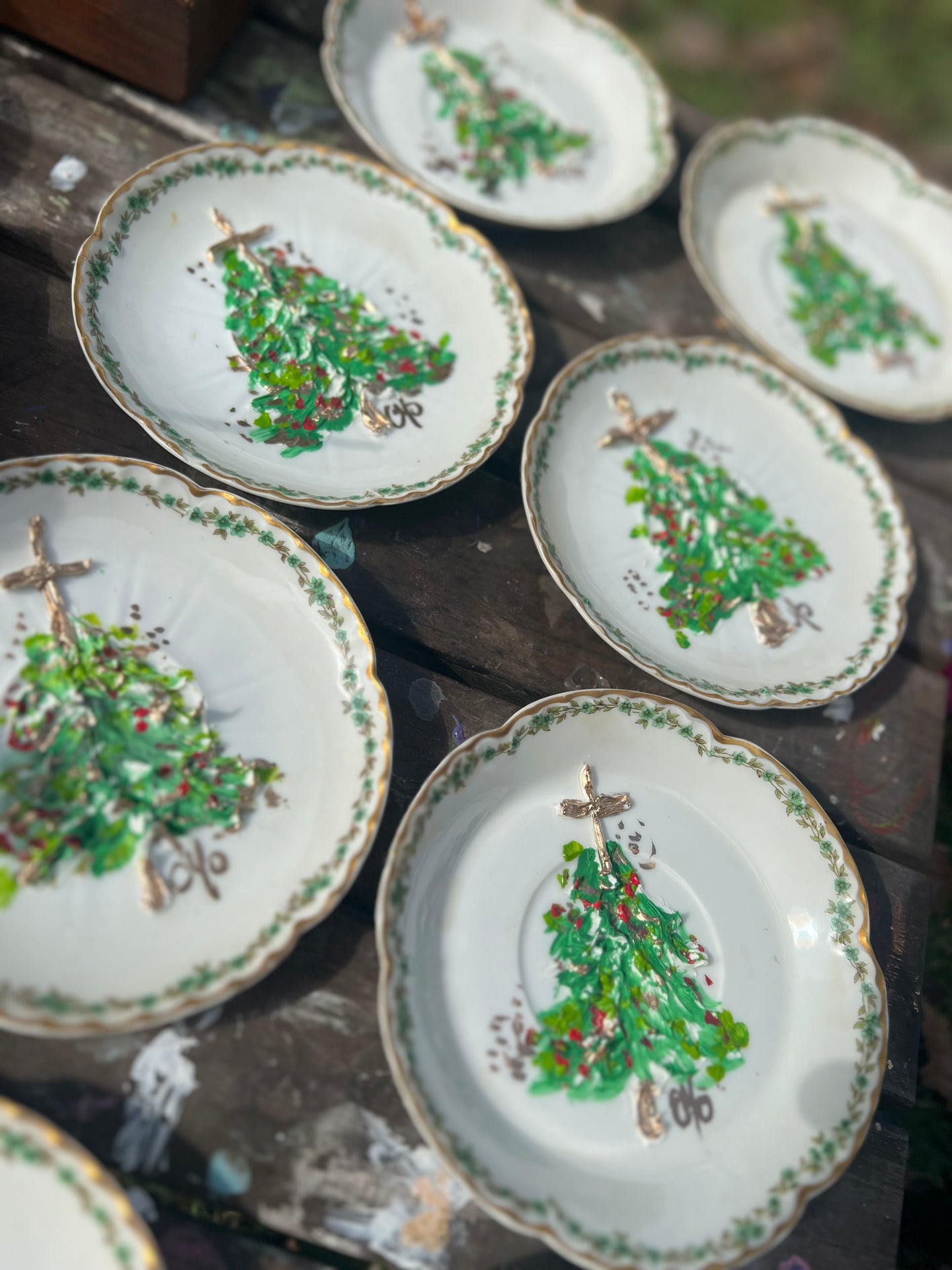 Green Christmas Tree Plate