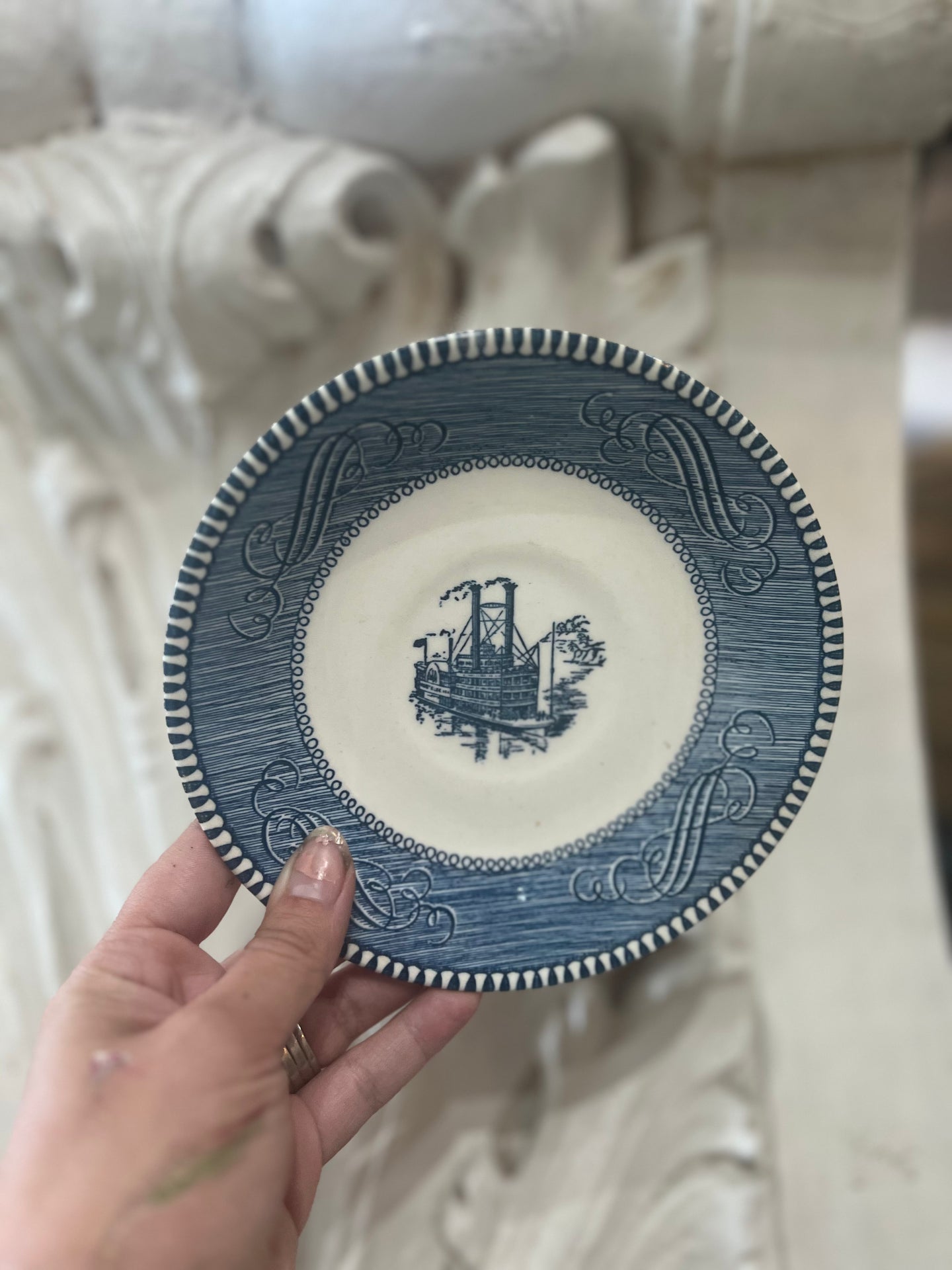 Steamboat Blue & White Plate