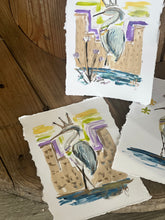 Load image into Gallery viewer, Mardi Gras Heron Paper Painting
