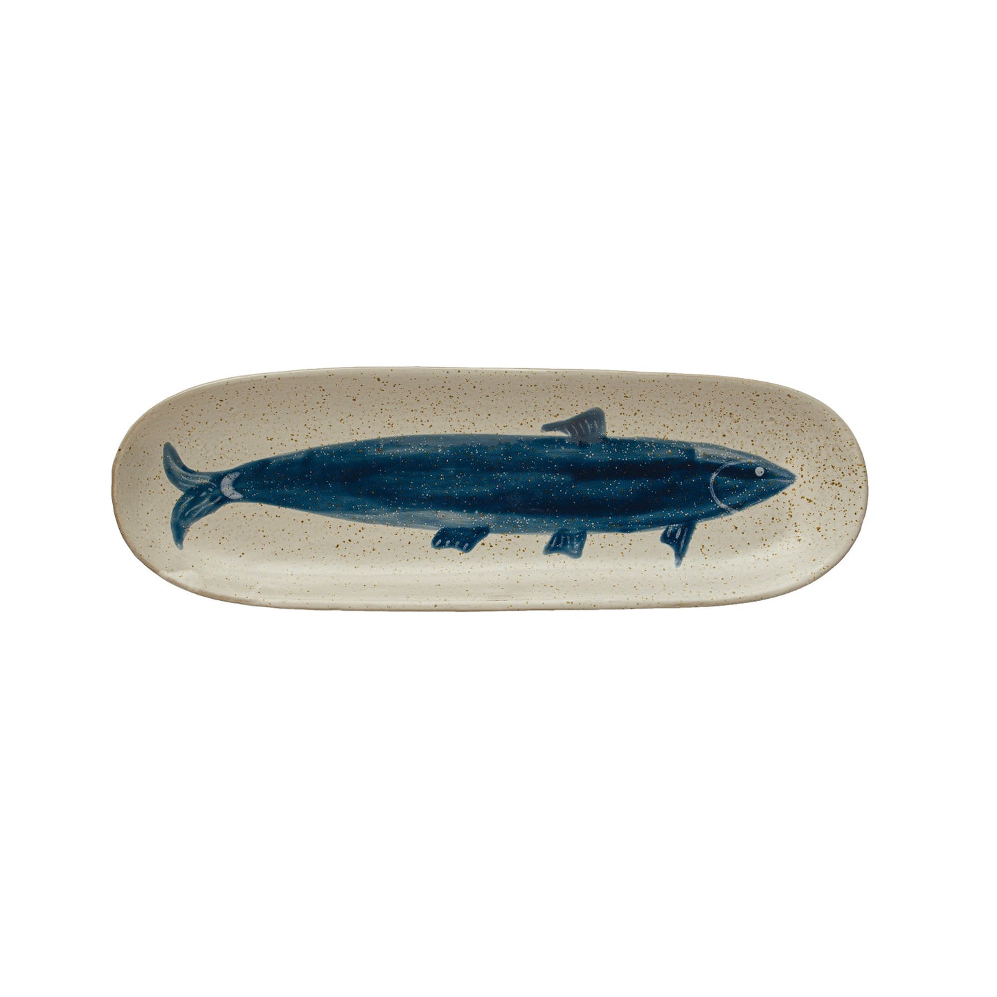 Stoneware Platter with Fish