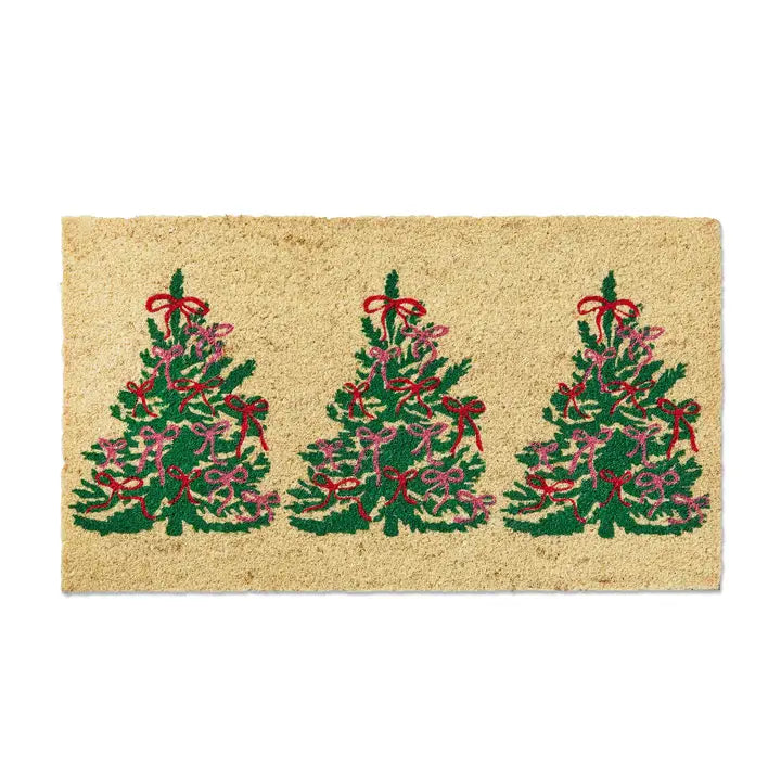 Christmas Bows Christmas Tree Coir Mat
