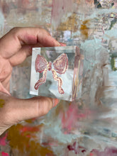 Load image into Gallery viewer, Pink Bow Lucite Block
