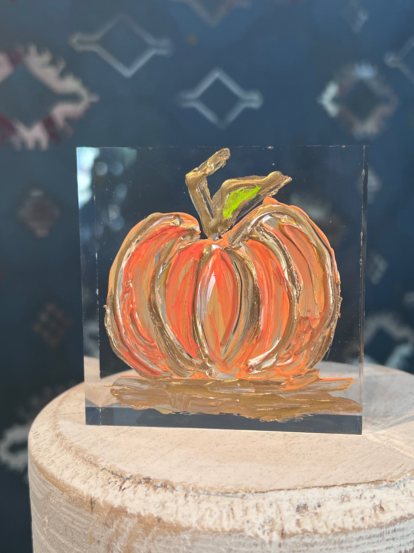 Big Pumpkin Lucite Block