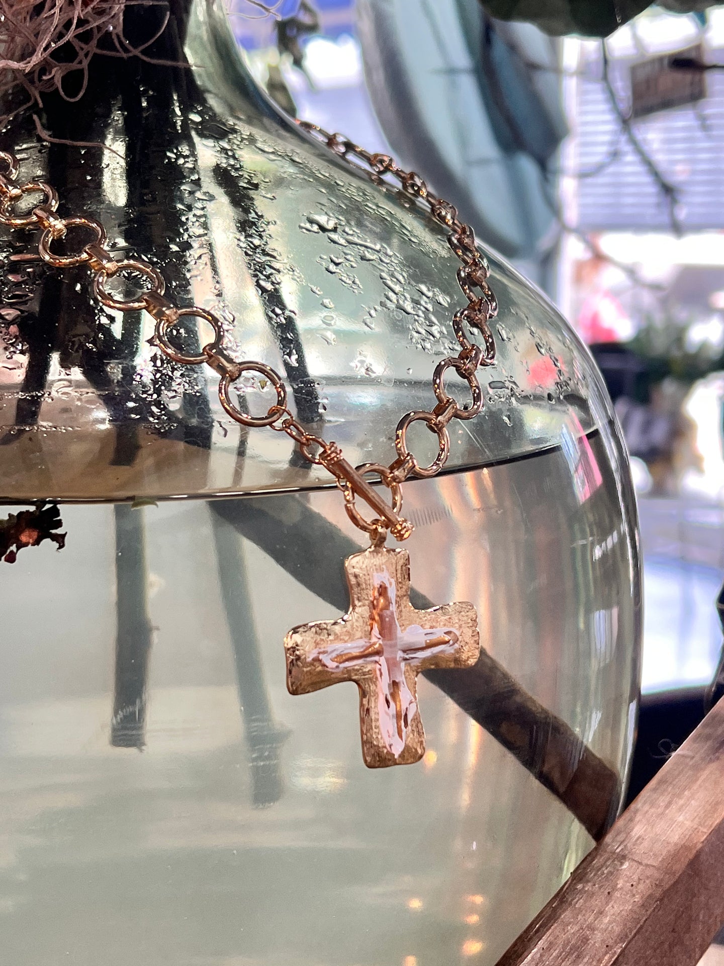 Hand Painted Cross Necklace