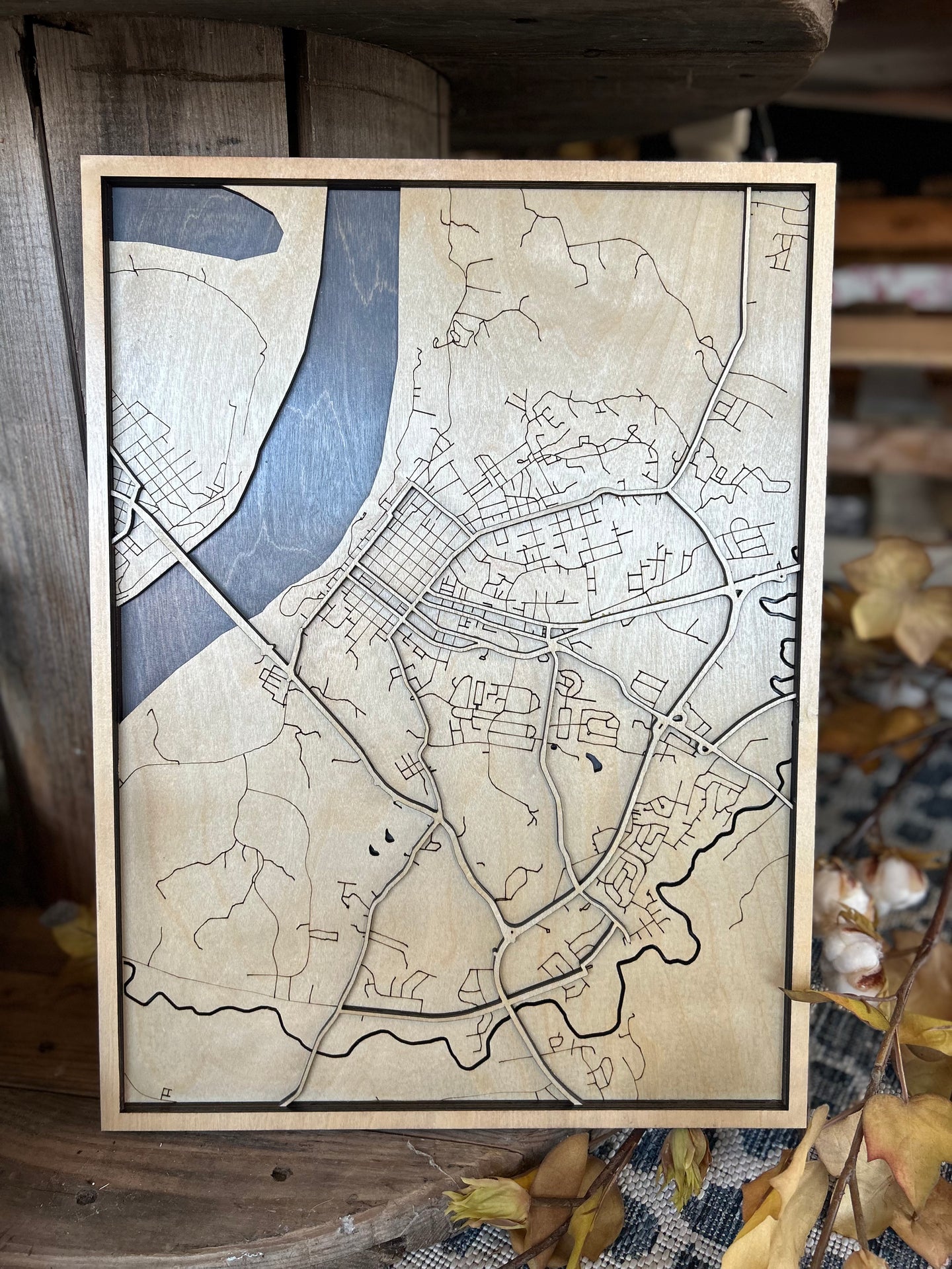 Natchez Wooden Map