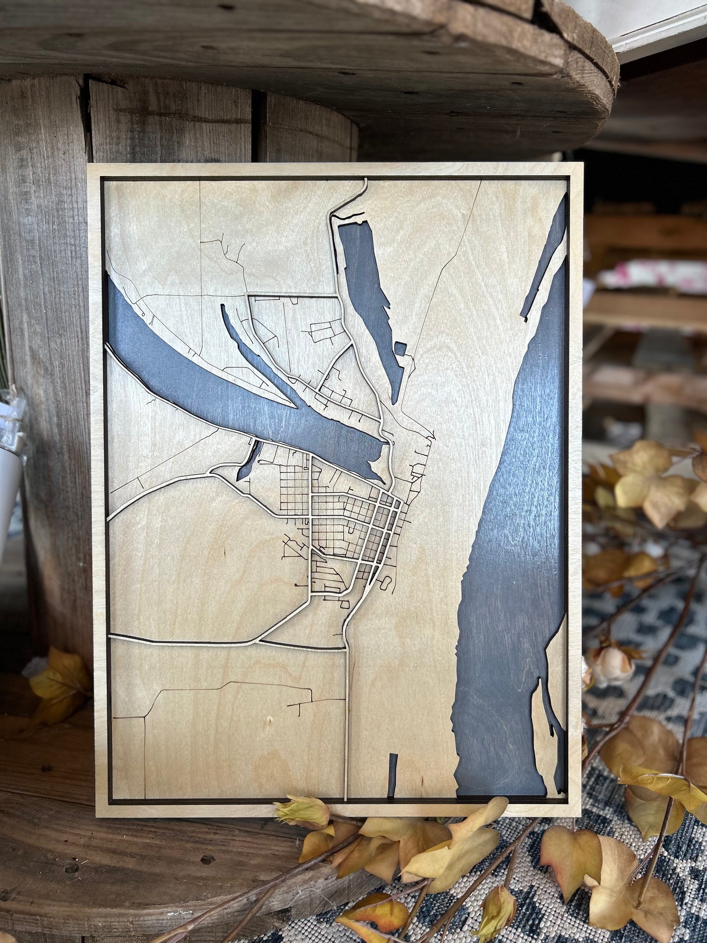 Lake Providence Wooden Map
