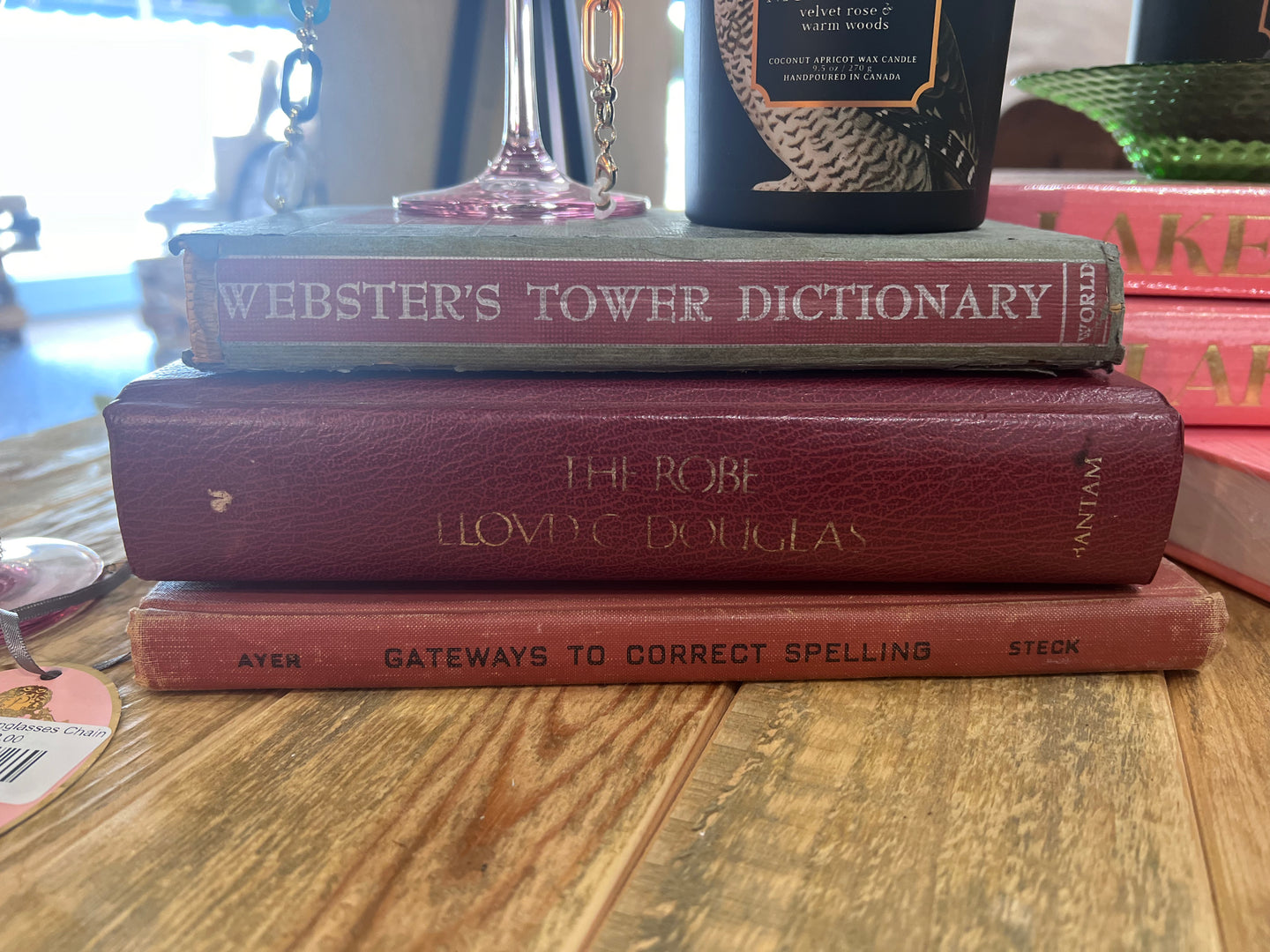 Maroon Vintage Book Stack