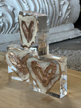 Load image into Gallery viewer, Gilded Heart Lucite Block
