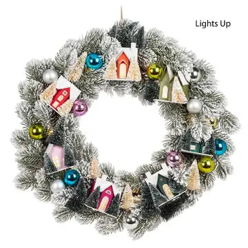 Large LED House Wreath
