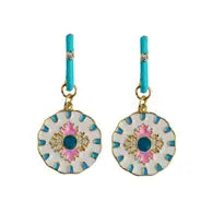 Capri Tile Enamel Charm Earrings