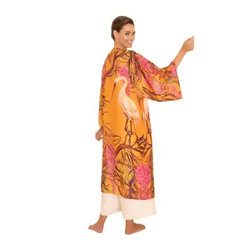 Oriental Crane Kimono Gown