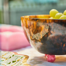 Load image into Gallery viewer, Tortoise Resin Footed Serving Bowl
