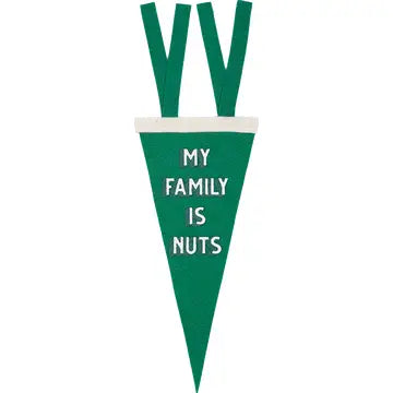 My Family Is Nuts Green Mini Pennant