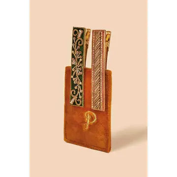 Narrow Jeweled Hair Bar Clips
