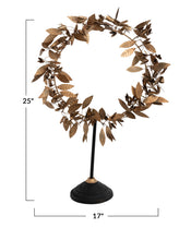 Load image into Gallery viewer, Metal Leaf Wreath on Stand
