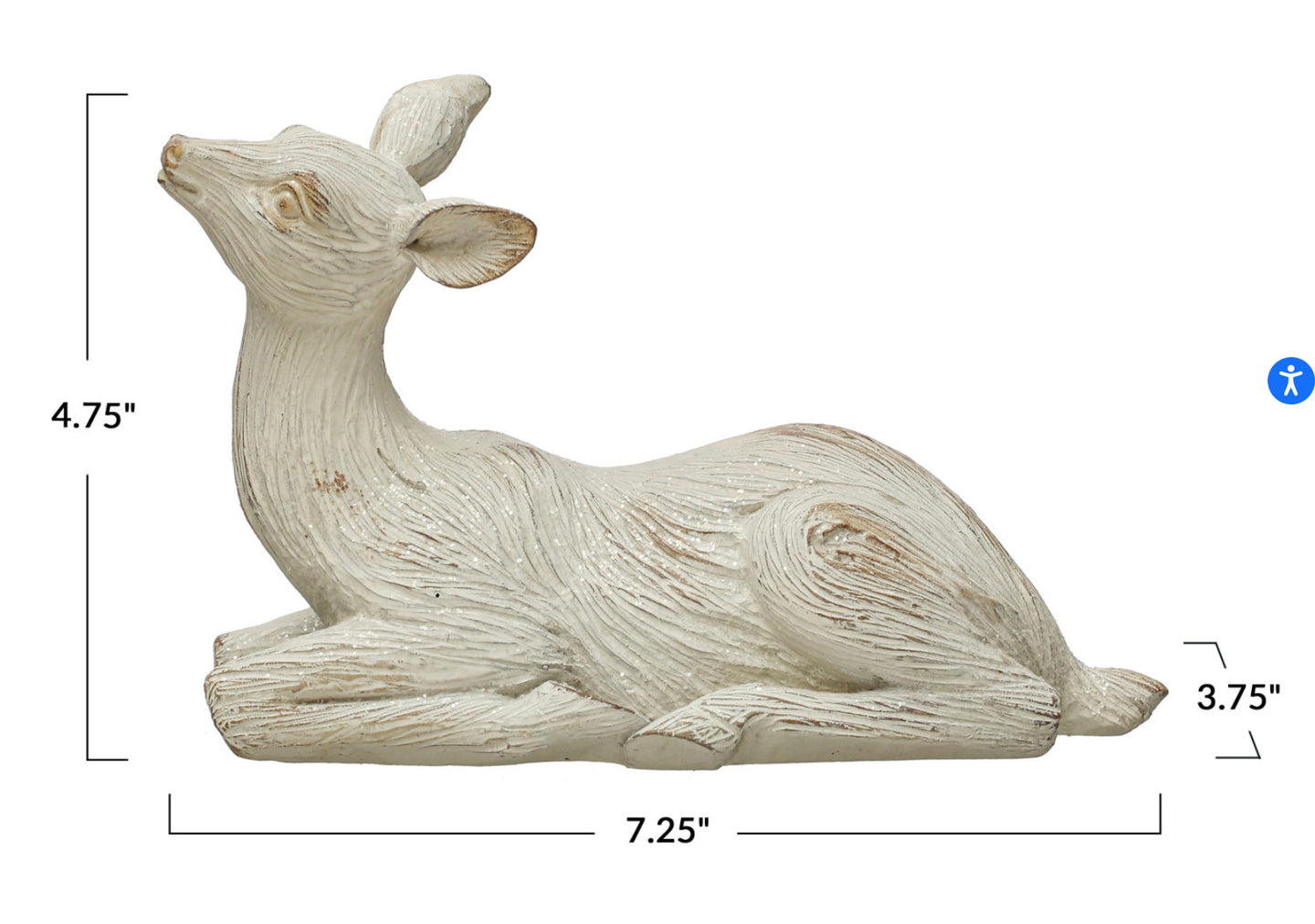 Whitewashed Resin Lying Fawn