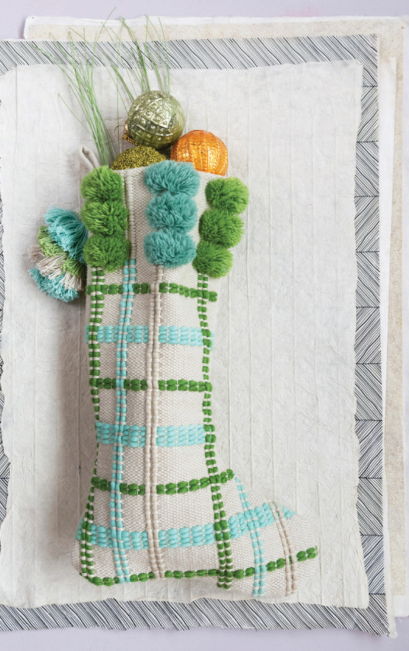 Woven Cotton & Wool Stocking