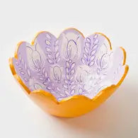 Tulip Paper Mache Scalloped Bowl