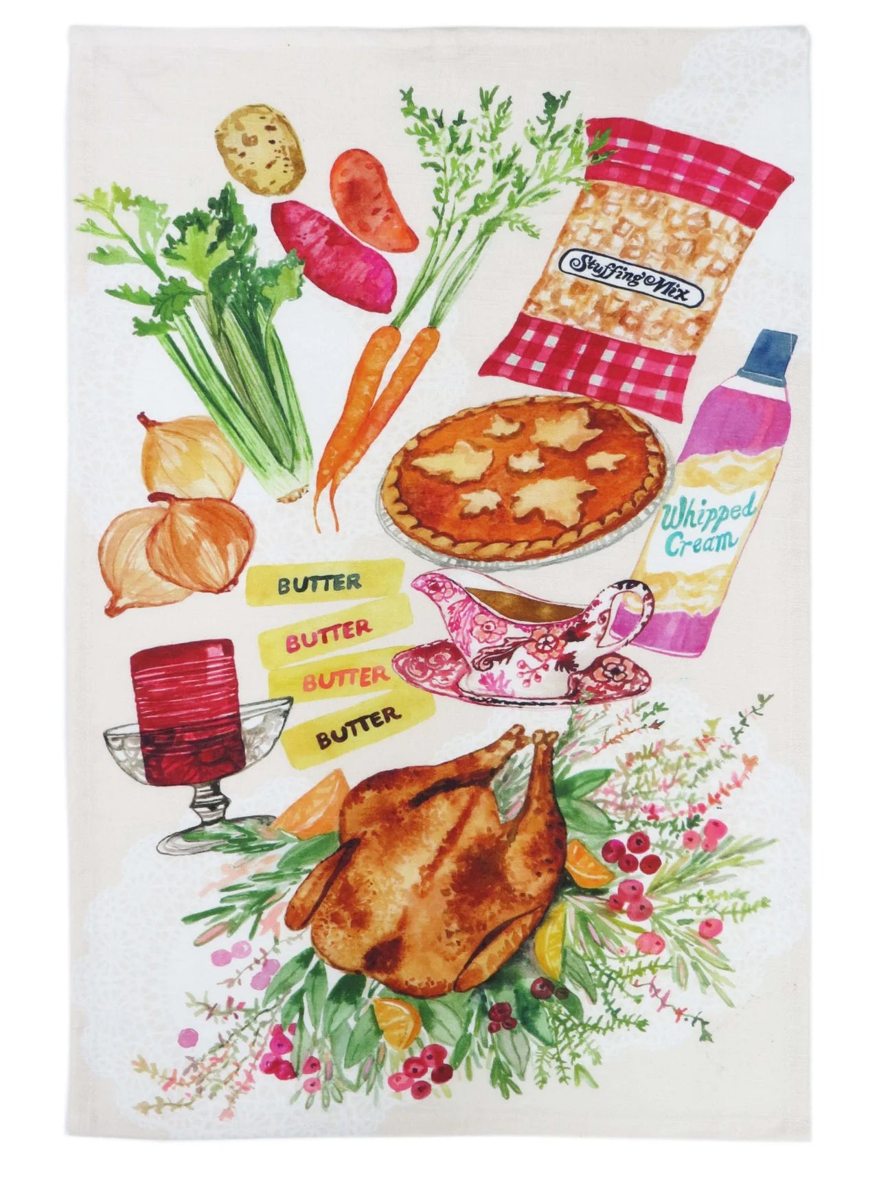 Turkey Dinner Tea Towel