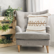 Load image into Gallery viewer, Geometric Jute and Cotton Pillow
