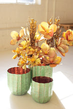 Load image into Gallery viewer, Metal planters with Verdigris finish
