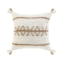 Load image into Gallery viewer, Geometric Jute and Cotton Pillow
