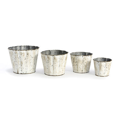 Galvanized Scalloped Planters