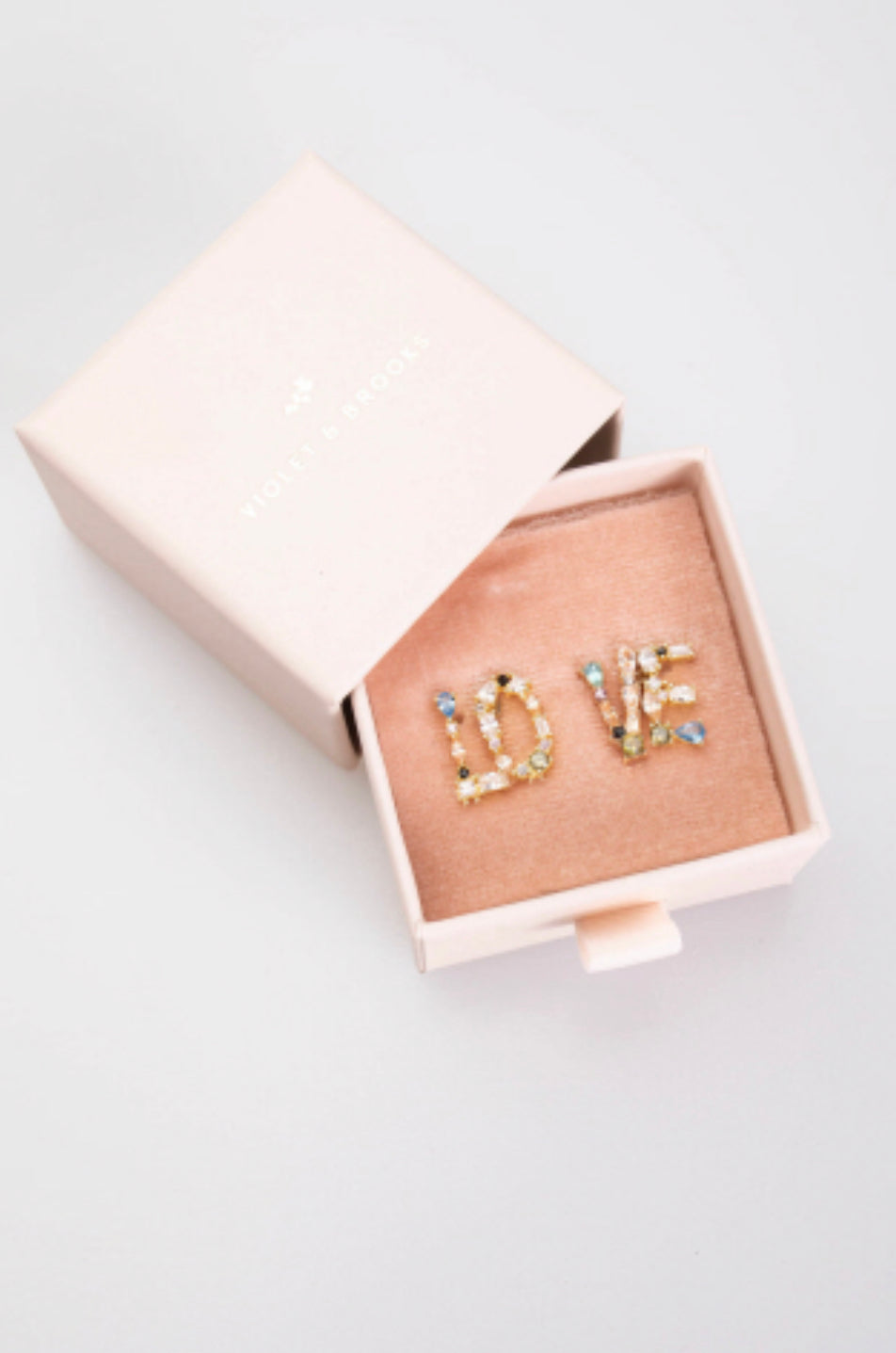 Mika Boxed Stud LOVE earrings