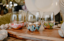Load image into Gallery viewer, Cool Blues Wine Glass
