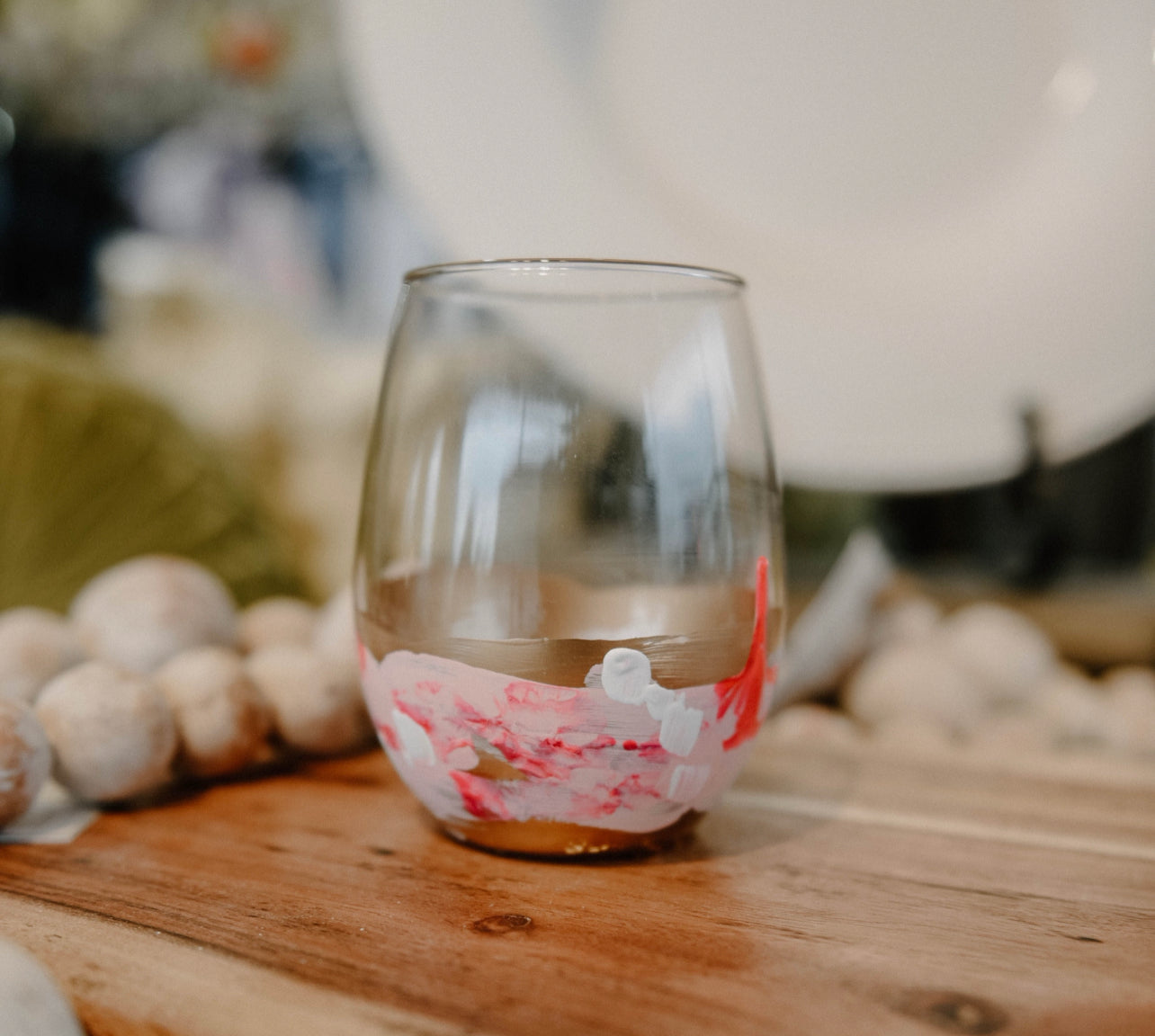 Neon Pink Wine Glass