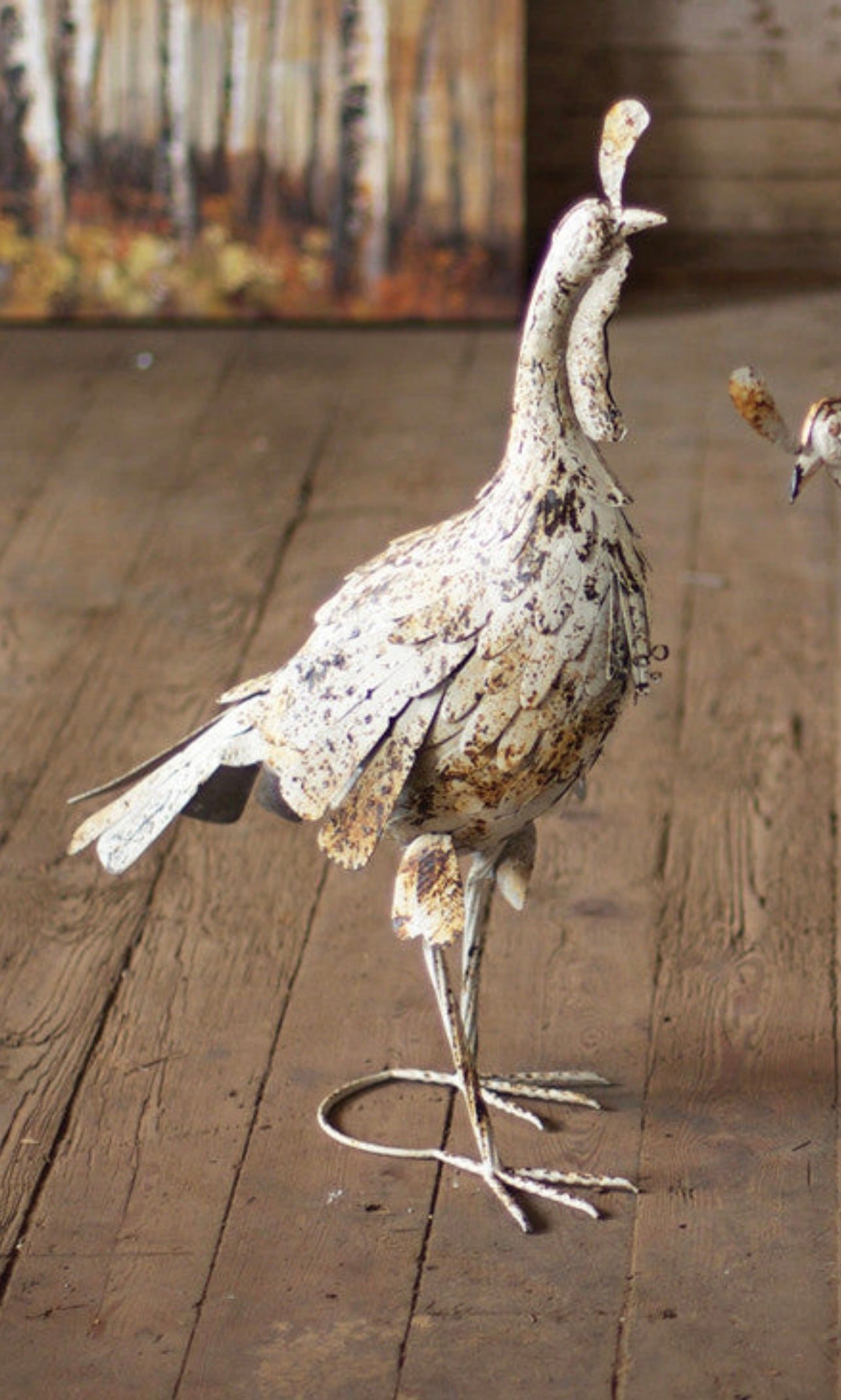 Antique White Metal Turkeys