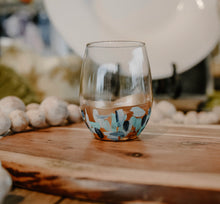 Load image into Gallery viewer, Cool Blues Wine Glass
