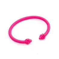 Matte Neon Pink Cable Cuff Bracelet