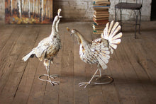 Load image into Gallery viewer, Antique White Metal Turkeys
