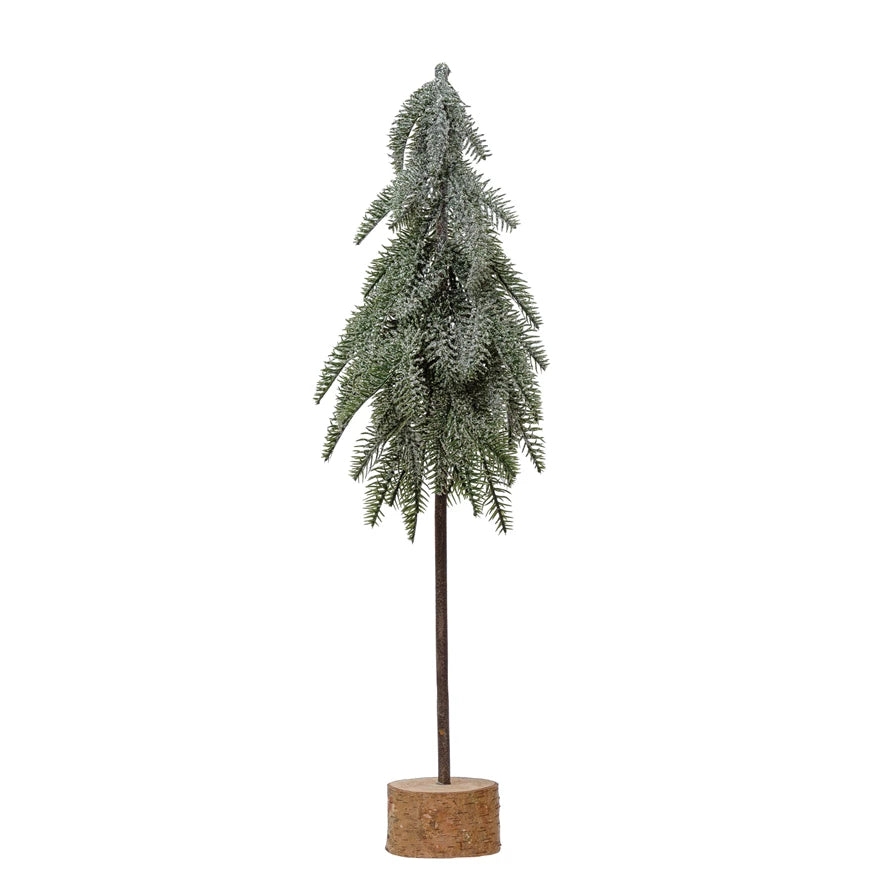 Pine Tree with Wood Slice Base